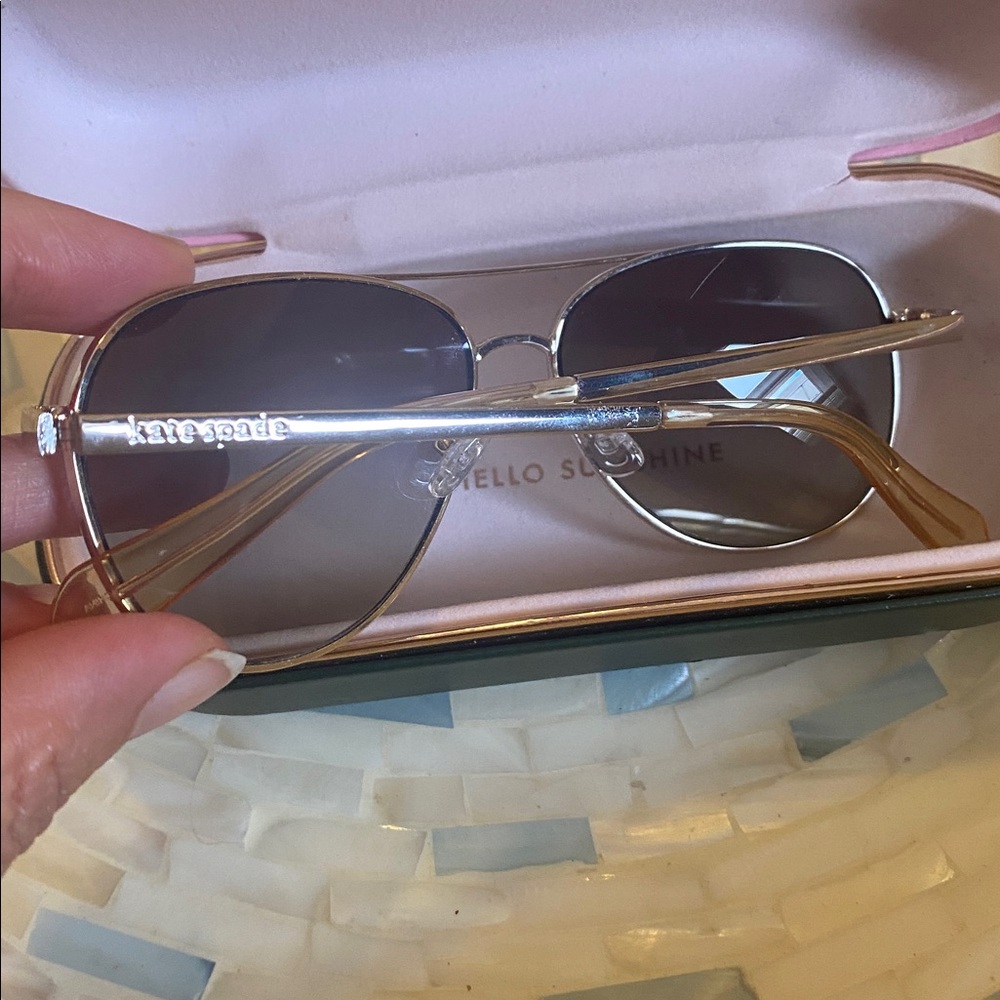 Kate Spade Women's Sunglasses Gold Black Metal Aviator Frame AVALINE2/S 0RHL HA - Picture 3 of 12